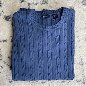 IZOD Cable Knit Light Blue Sweater